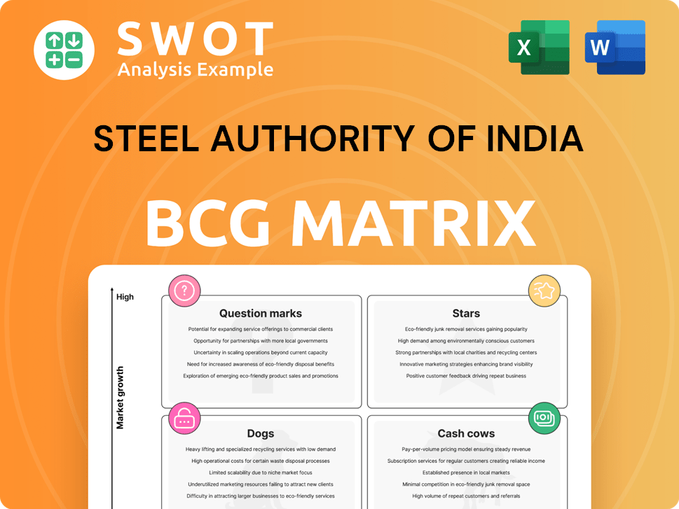 Steel Authority of India Boston Consulting Group Matrix